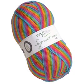 'WYS Sock Wool BLUEF Aced Leicester Wool "Signature 4ply Cocktail Range Sock Yarn 822 – Rum Paradise Sock Wool 100 Musterbildend with Blue Faced Leicester Wool