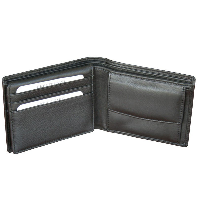 LINDENMANN Men's Leather Wallet, black