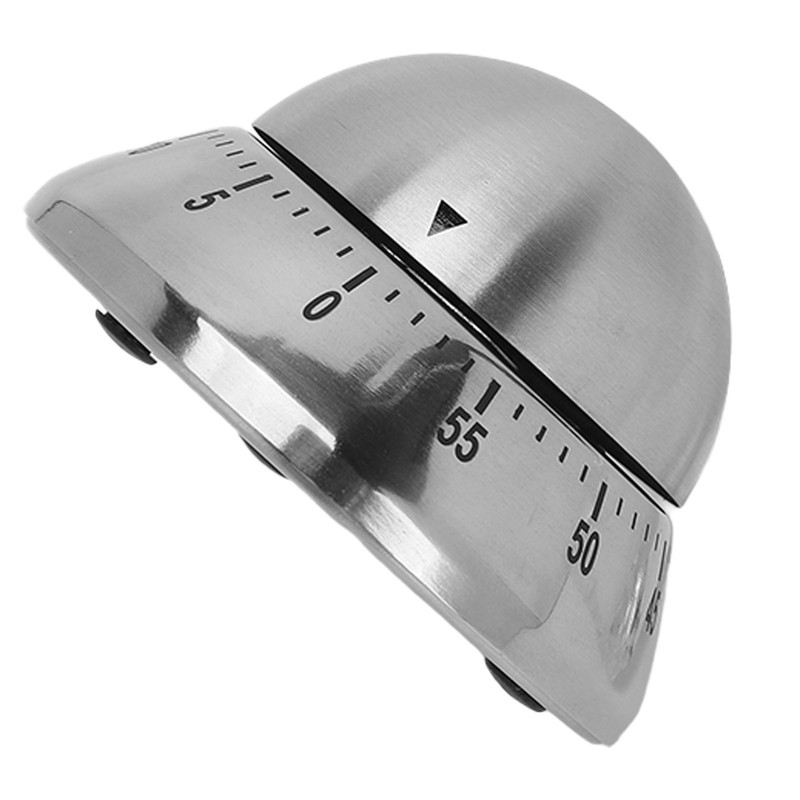 Mechanical Timer Round Clear Number Scale Anti Slip Base Stainless