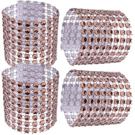 Waycreat 50pcs Coffee Napkin Rings, Rhinestone Napkin Rings Diamond for Large Events, Table Decorations, Wedding, Party, DIY
