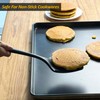 Silicone Pancake Spatula Turner with Lengthened Handle& Seamless Design, Heat