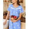 Ekouaer Nightgown for Women Cotton Long Night Gown Short Sleeve