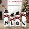 QhgPnt Christmas Decorations, Set of 4 Snowman Tabletop Decor, Traditional