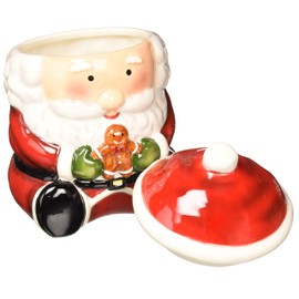 Cosmos Gifts 56521 Santa with Gingberbread Man Cookie Jar, 7-1/8-Inch