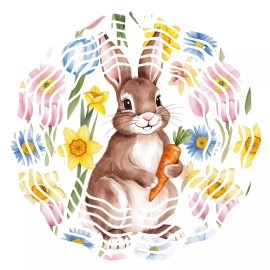 Keely's Korner Inc. Easter Bunny Wind Spinner Metal Outdoor 3D Decor Back Yard Garden 10 inches