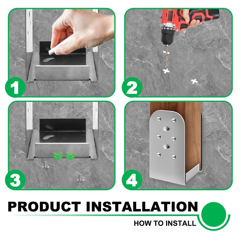 Andorm 2 Pack 4 x 4 Post Anchor Base, Adjustable