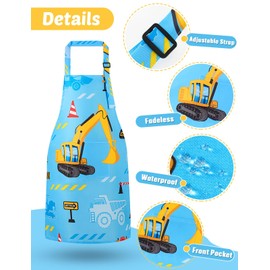 WERNNSAI Children's Apron – Pack of 2 Children's Aprons Painting Apron Children for Boys Girls, Truck