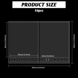 GLOBLELAND 50 Sheets A6 Sheet Protectors for 6 Ring Binder Clear Page Protectors Plastic Photo Album Sleeves 2 Pocket Protector for Organizer Photo Documents