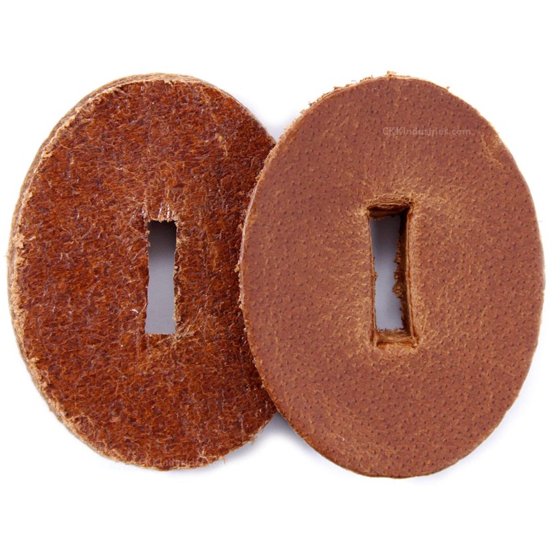 Water Buffalo Leather Handle Washers - Oval Shape - (1.30