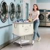 STORAGE MANIAC Rolling Laundry Cart with Storage Shelf, Heavy Duty