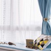 Set of 2 Curtain Tassels Lewondr Flower Motif Linen Magnetic