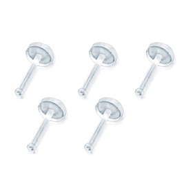 Hithop 5-Pack Clear Bioflex Flat Top Nose Ring Bone Retainers (20 Gauge (0.8mm))
