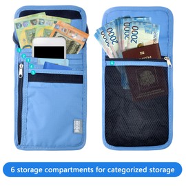 TNSLAND Neck Pouch Unisex Travel Wallet with RFID Protection Waterproof Passport Bag Organiser for Men Women Children Boys Girls Maximum Security for Smartphone and Travel Documents, d, Business