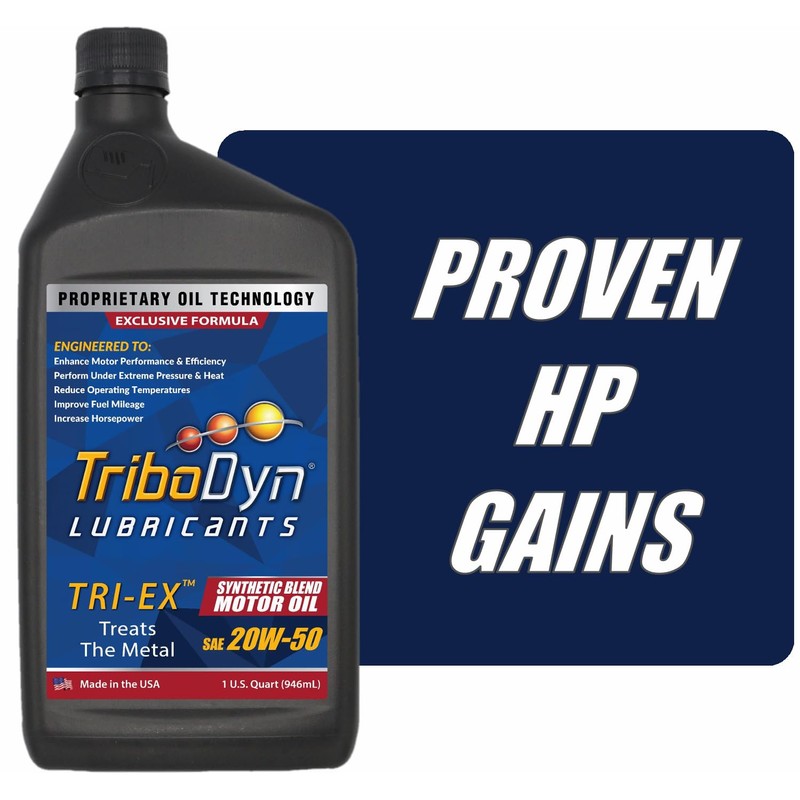 TriboDyn Tri-Ex Synthetic Blend Motor Oil (20W-50, 2 Quart Pack)