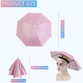 4 Pack Umbrella Hats for Adult, 26" Diameter Head Umbrella Hat for Women Men, Folding Waterproof Fishing Hat for Outdoor Party Beach Hiking