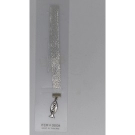 Unbranded Bookmark Religious Silver Metallic Ribbon Fish Pendant