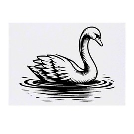 'Graceful Swan' Temporary Tattoo - Water Resistant, Skin-Safe, Non-Toxic Transfer (TO00073141)