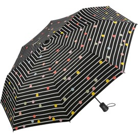 Umbrella Bikini Dots & Stripes Black, Pocket umbrella open automatically