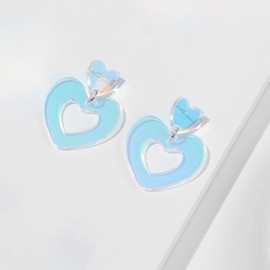 Heart Hoop Earrings for Women Lover Earrings Laser Heart Earrings Dangling Eras Tour Earrings for Women Valentines Day Gifts for Her（lover3）