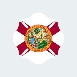 fagraphix Florida State Shaped Maltese Cross Sticker Self Adhesive Vinyl Decal Fire Firefighter Dept Fireman