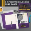 Better Office Products Purple Paper 2 Pocket Folders with Prongs,