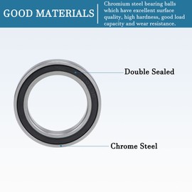 QUARKZMAN 6805-2RS 25 x 37 x 7 mm Ball Bearings x 2 Pieces Chrome Steel for Tool Repair Industrial Machines DIY Projects with High Hardness Double Sealed