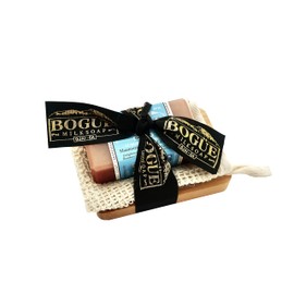 Handmade Goat Milk Soap Giftset- BOGUE No.9 Moisturising Shangri La Blend Luxurious Lather & Enlightening oils of local flora Orange, Lavender, Rosemary & Sage with Sisal Cloth and wood dish