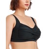 Ocean Blues Women's Black Plus Size Bikini Top Twist Front