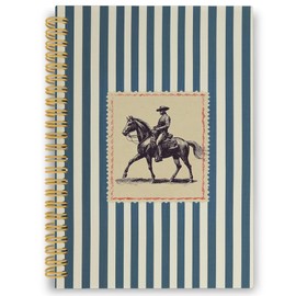 XPH Western Cowboy Spiral Notebook, Retro Wild West Journaling Notebooks for Note Taking, Rodeo Cowboy Blue Striped Hardcover Journal for Writing 160 Pages 5.5 x 8.3 Inch, Western Gifts for Men