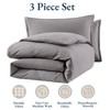 LANE LINEN Single Duvet Cover Set Grey - Pre Washed
