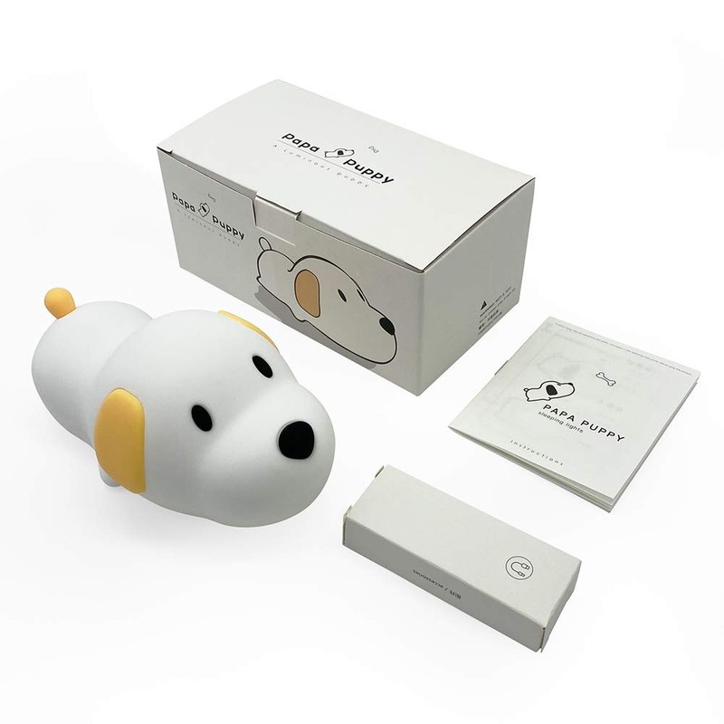 Silicone LED Papa Puppy Night Light Touch Sensor Switching Night