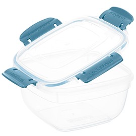 Superio Plastic Food Storage Container with Airtight Lid for Kitchen Pantry, Fridge- 30 Oz, BPA Free, Leakproof, Stackable Sealed Container for Organizing- Microwave, Dishwasher and Freezer Safe, Blue