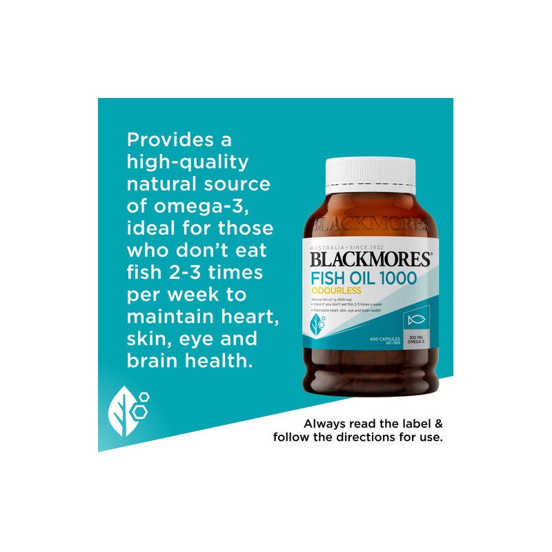 Blackmores Odourless Fish Oil 1000mg 400 Capsules