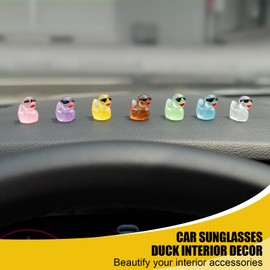 Rislobx Luminous Sunglasses Cute Duck, 20Pcs Car Interior Decor Car Ornaments for Rear View Mirror Dashboard Decoration, Automotive Funny Accessories
