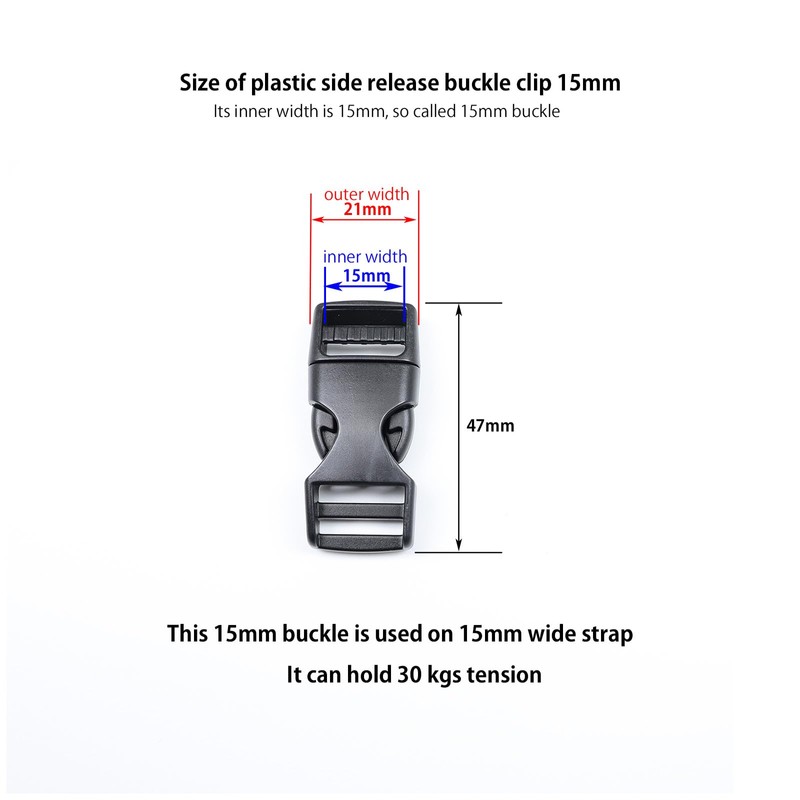 Ahijklmn Plastic Side Release Buckle Clips Heavy Duty Plastic Snap