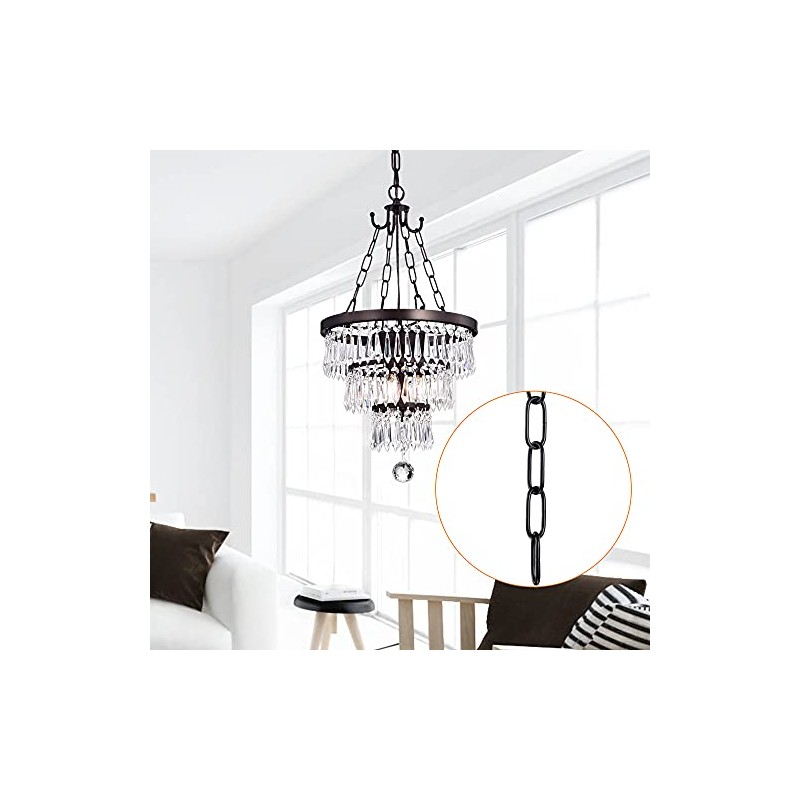 Mr.Color Black Metal Chandelier - Heavy Duty, 6 Feet Chain