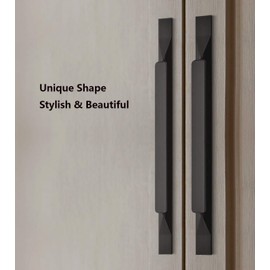 Qrity 10 x European Aluminium Alloy Kitchen Cabinet Pulls Wardrobe Handles Drawers Pull Total Length 160mm, Hole Spacing 96mm