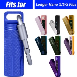 Aenllosi for Ledger Nano X, Ledger Nano S Plus and Ledger Nano S Crypto Hardware Wallet Case - Aluminum Alloy, Fire Resistant & Waterproof, Only Case(Blue)