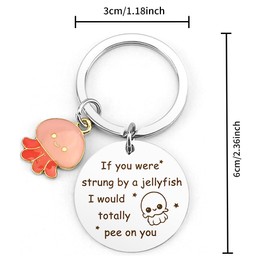 HUHALLI Funny Friend Gifts, Funny Gifts for Women, Gag Gifts for Guys, Colleague Christmas Gifts, Funny Gifts for Girlfriend, Funny Gifts for Friends, Friendship Gifts Pink Jellyfish Keychain