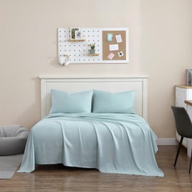 1888 Mills Queen Sheet Set – 4 Piece Bedding – Soft and Shrinkage Resistant Deep Pockets True Classic Microfiber Bed Sheet Set (Blue, Queen)