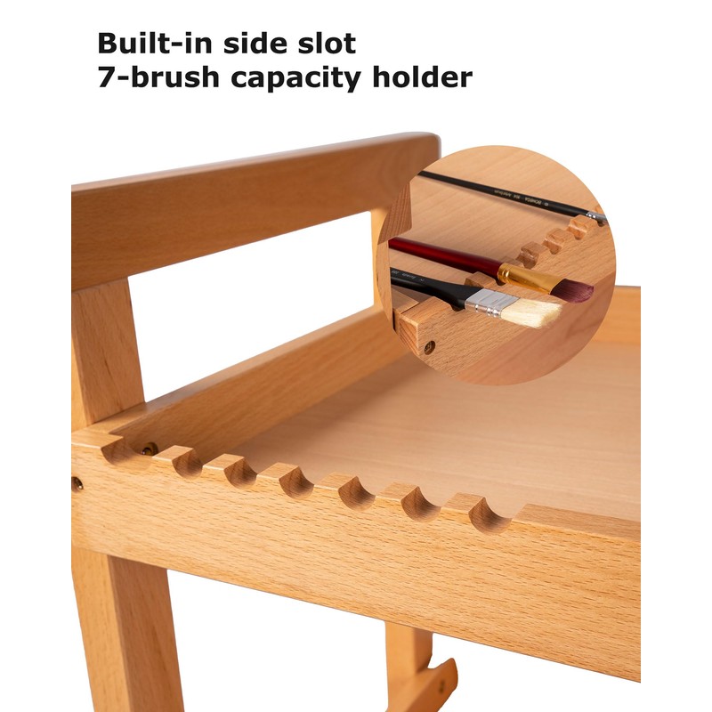 DJAR Rolling Art Supplies Cart, Solid Beech Wood Art Supply