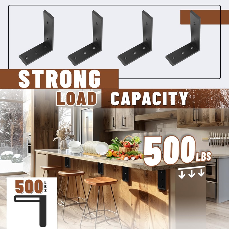ECOTRIC 4Pcs Heavy Duty Countertop Support Brackets 8 x 6