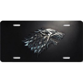 Mako House of Stark ART License Plate Game of Thrones Direwolf fantasy Tag Color