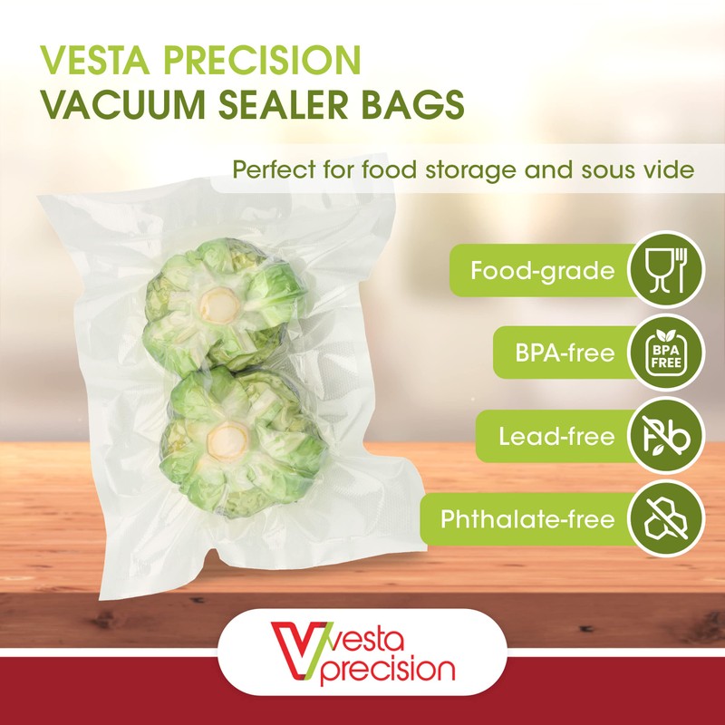 Vacuum Seal Bags by Vesta Precision - Clear and Embossed