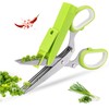 Herb Scissors,5-Blade Stainless Steel Kitchen with Safety Cover and Cleaning