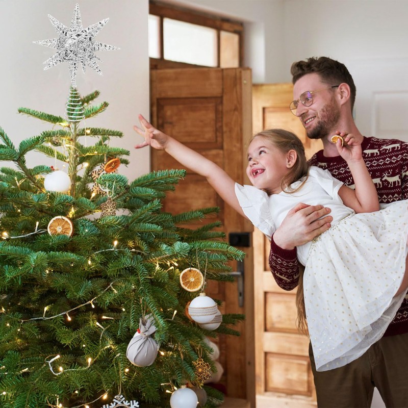 Christmas Tree Topper Lighted, 18 Point Explosion Tree Star, Christmas