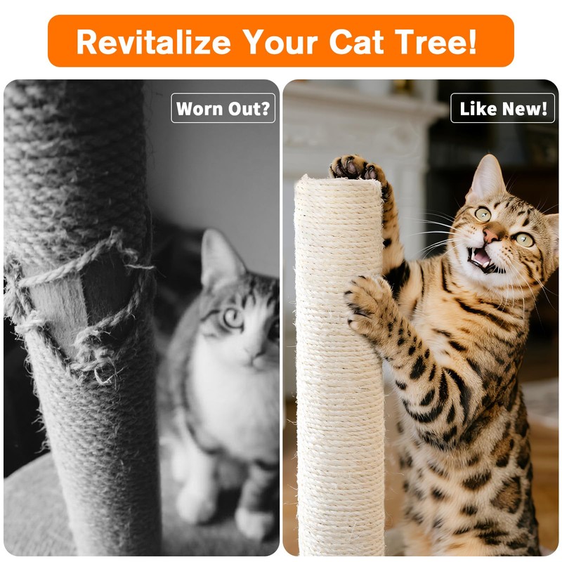 4 Pack Cat Scratching Post Replacement, 11.8 x 2.7 Inch
