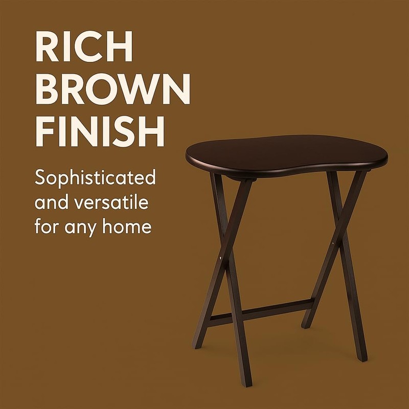 Ergode Wood 5-Piece Snack Table Set - Stylish Folding Tables,