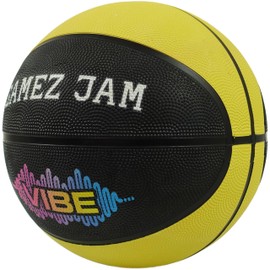 Gamez Jam Basketball Größe 7 – Vollgröße Outdoor Street Basketball für Erwachsene und ältere Spieler – Indoor/Outdoor Grip Ball mit auffälligem Design – Robuster Gummiball