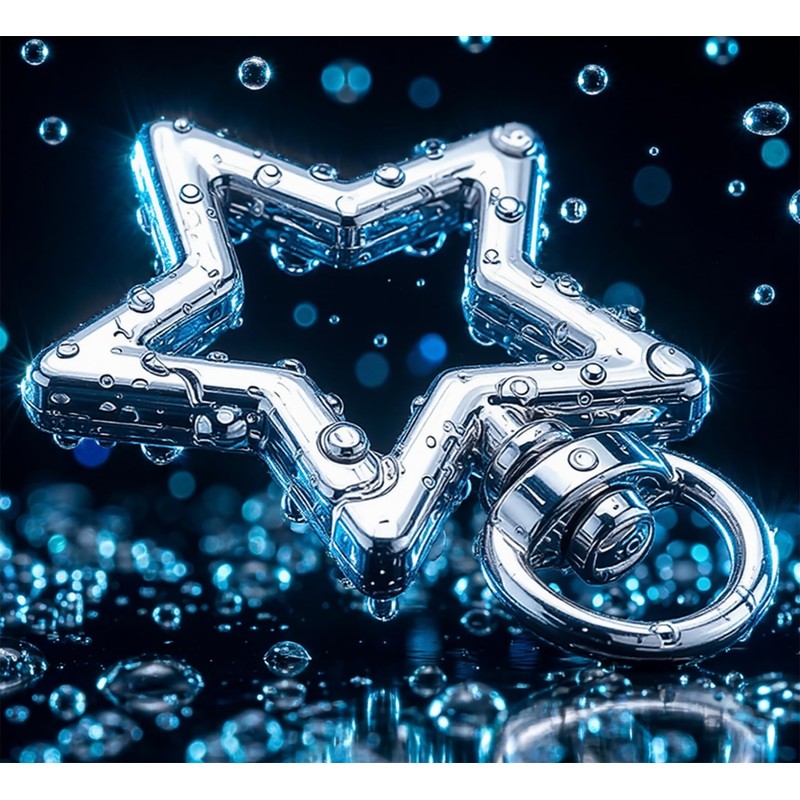 10Pcs Star Carabiner Keychain,Metal Star Carabiner Lobster Claw Clasps